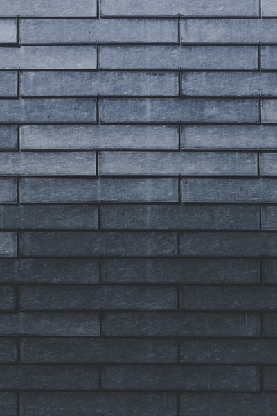 Gray brick wall feature
